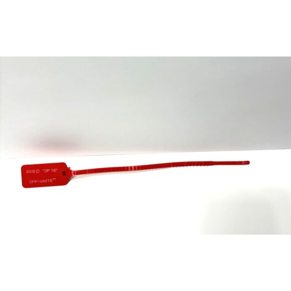 Off-White Red Zip Tie Tag 2013 Original Pre-Owned Streetwear Accessory GUC - Picture 2 of 5